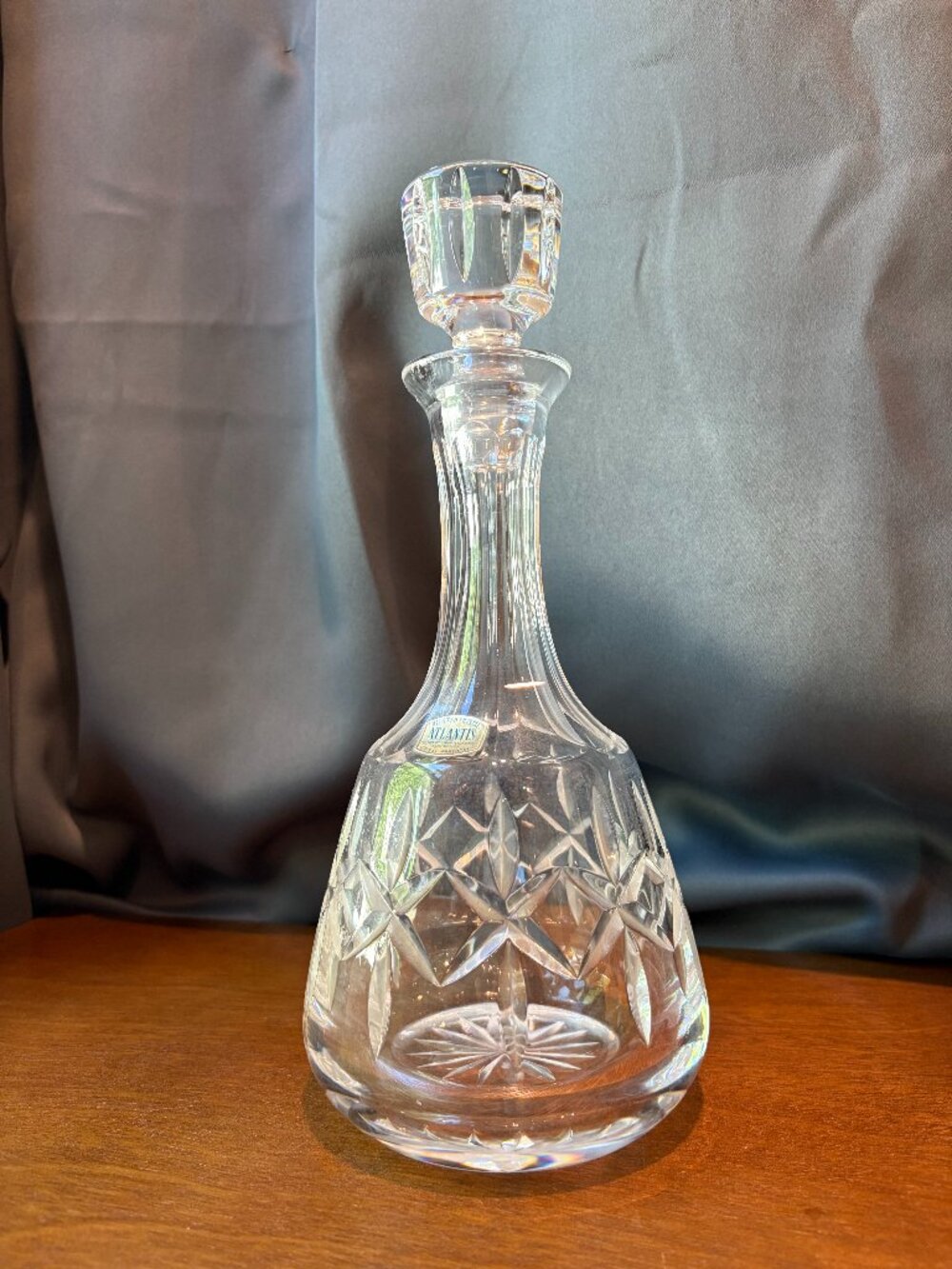 Atlantis Crystal Decanter With Stopper Meridian Pattern